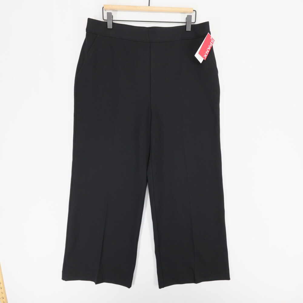 SPANX PerfectFit Pants Womens XL Black Ponte Wide Leg Pull On Stretch Trouser